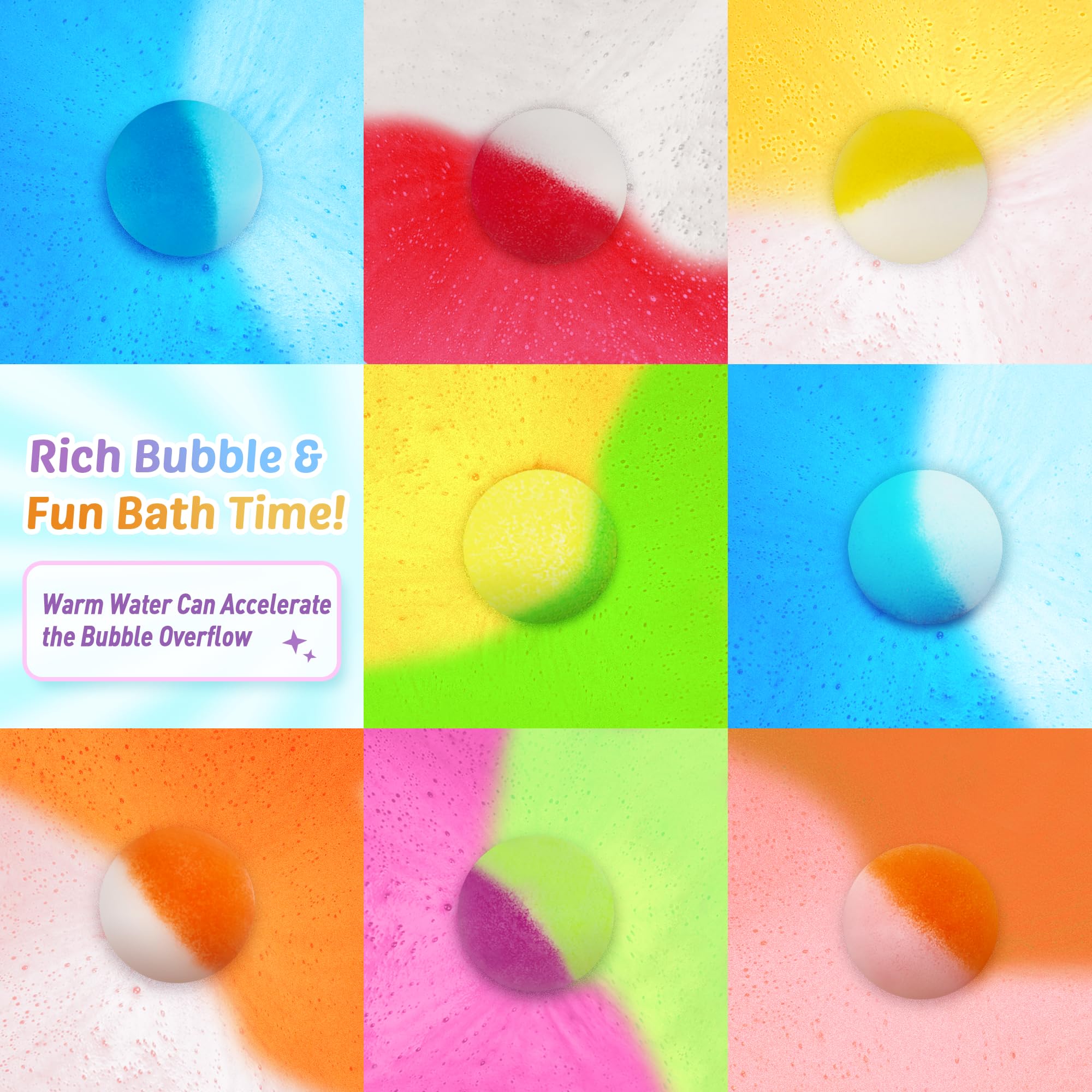 Glow toy reveal adds playful surprise to bath time.