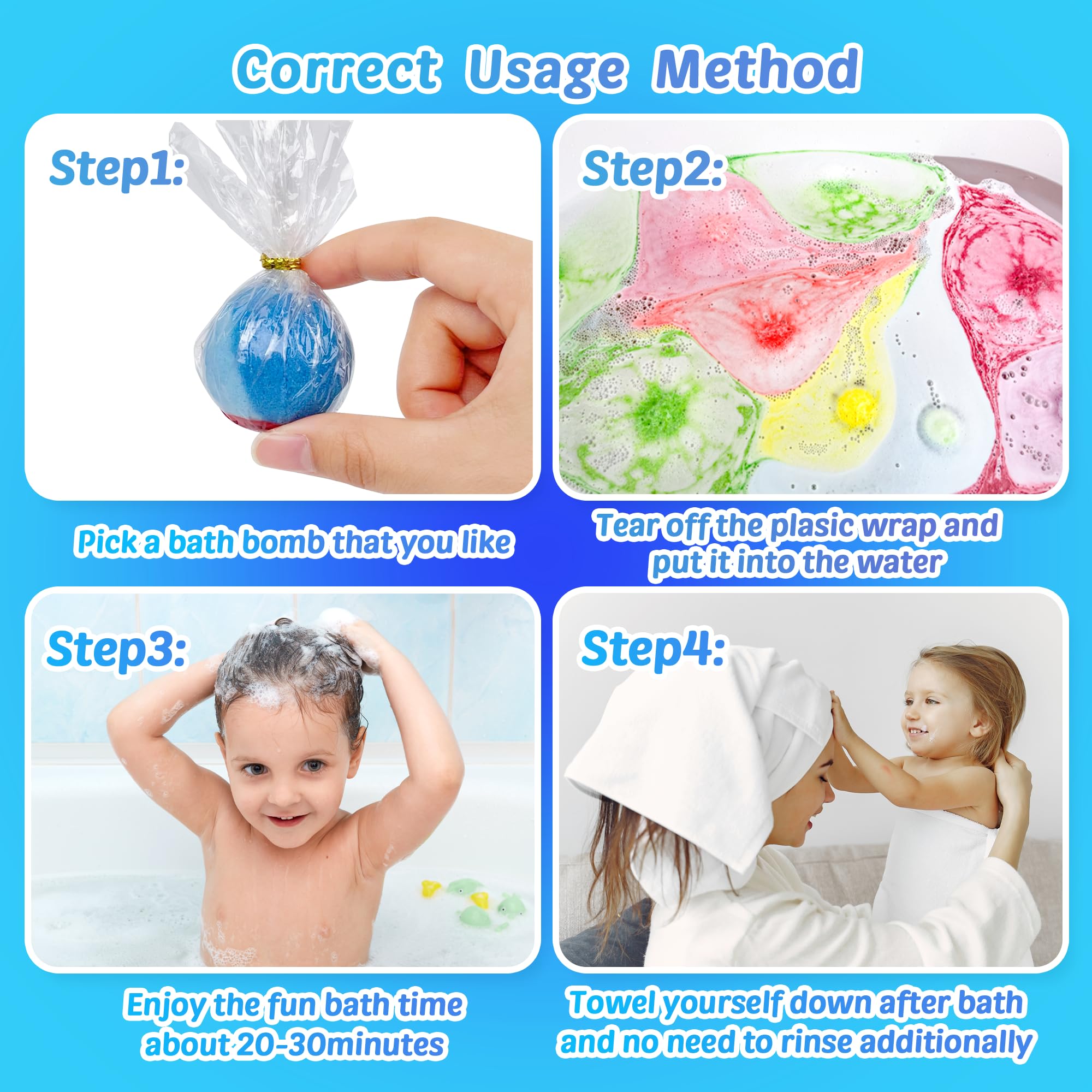 Bright, non-staining colors wash away cleanly.