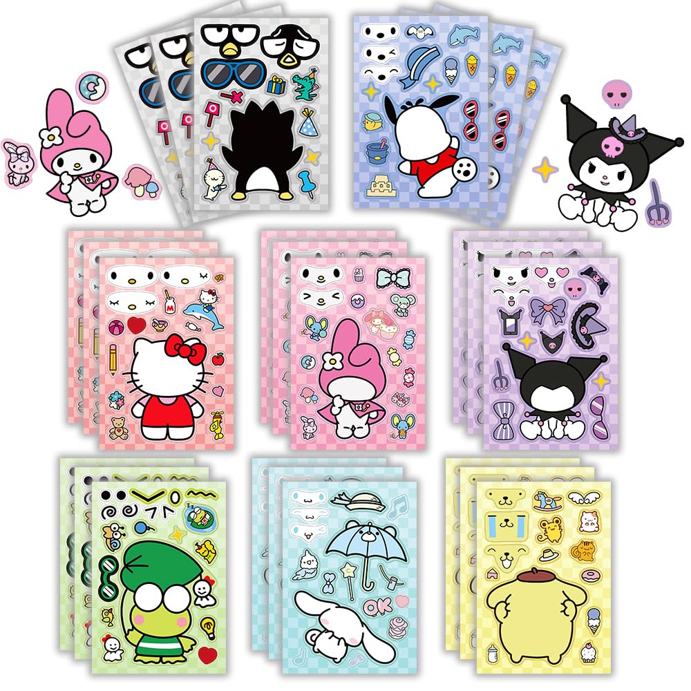 Dovipta cute anime stickers 24 sheets with princess patterns for notebooks and journals.