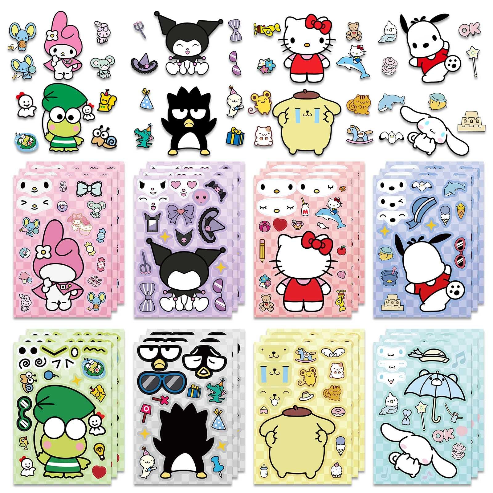 Dovipta make-a-face stickers 8 princess designs for decorating laptops and phones.