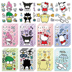 Dovipta make-a-face stickers 8 princess designs for decorating laptops and phones.