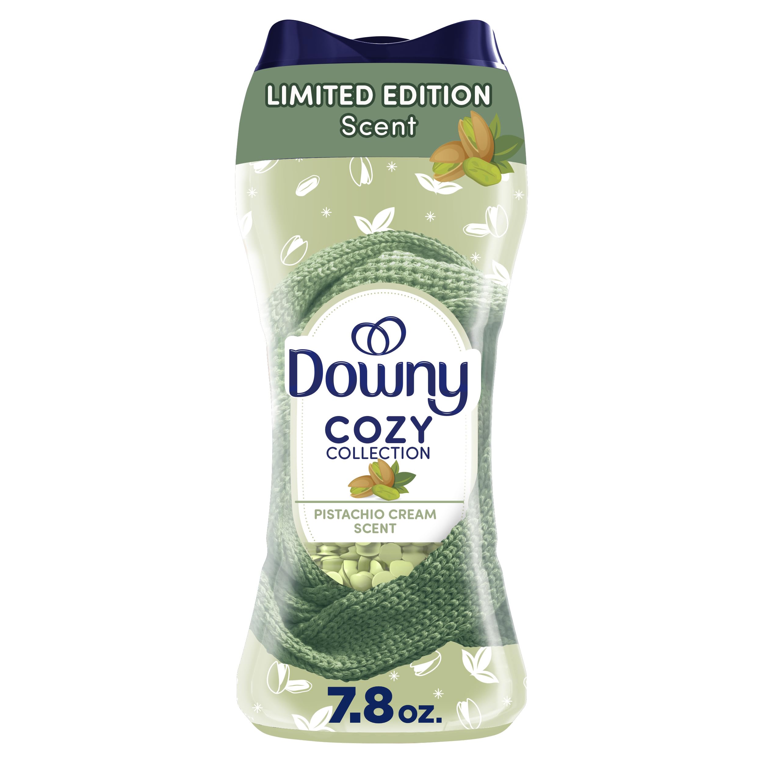 Downy Cozy Collection Pistachio Cream Scent Beads add a lush, long-lasting aroma to laundry.