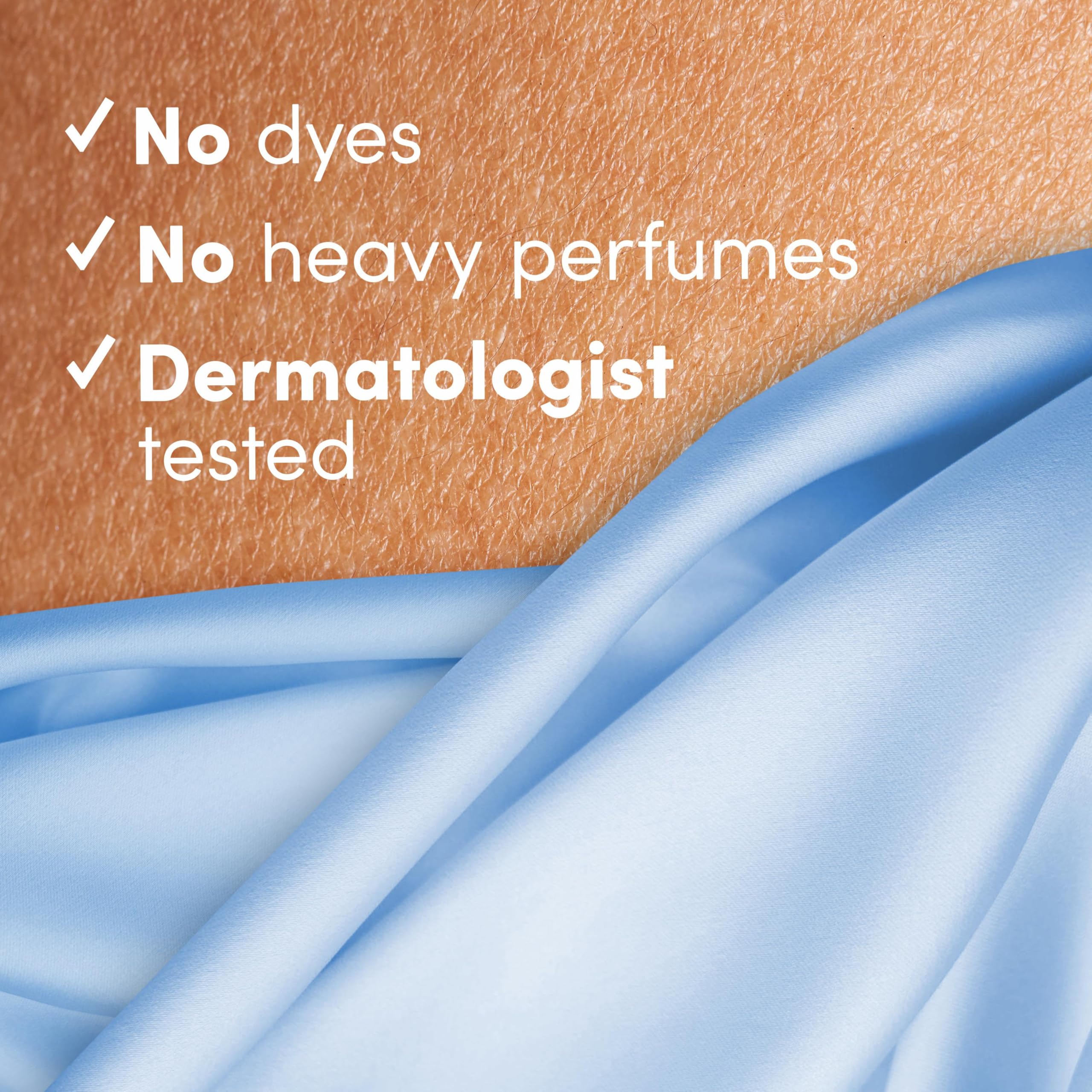 Downy Gentle Soft label view showing dermatologist-tested, dye-free formula.
