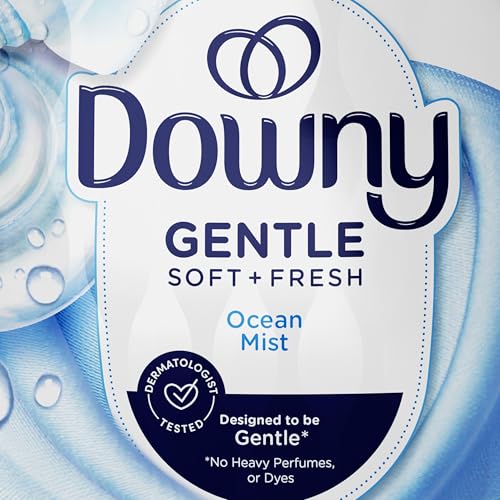 Downy Gentle Soft packaging shows 83-load capacity for efficient laundry.