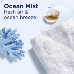 Downy Ocean Mist scent on colored fabrics after wash stays soft.