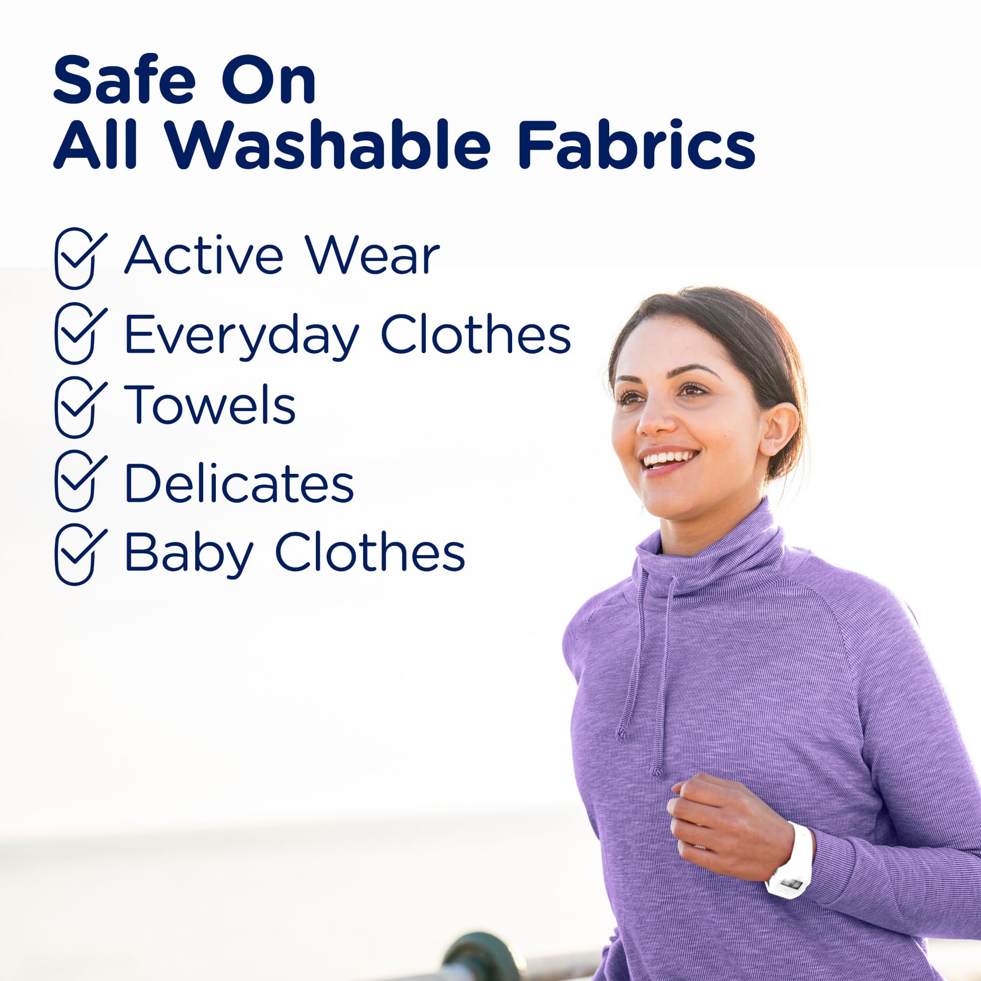 Downy Rinse on activewear illustrating odor removal potential.