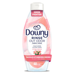 Downy Rinse bottle front view showing odor removal capabilities