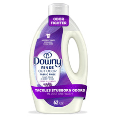 Downy Rinse bottle pour into fabric softener dispenser to remove odors.