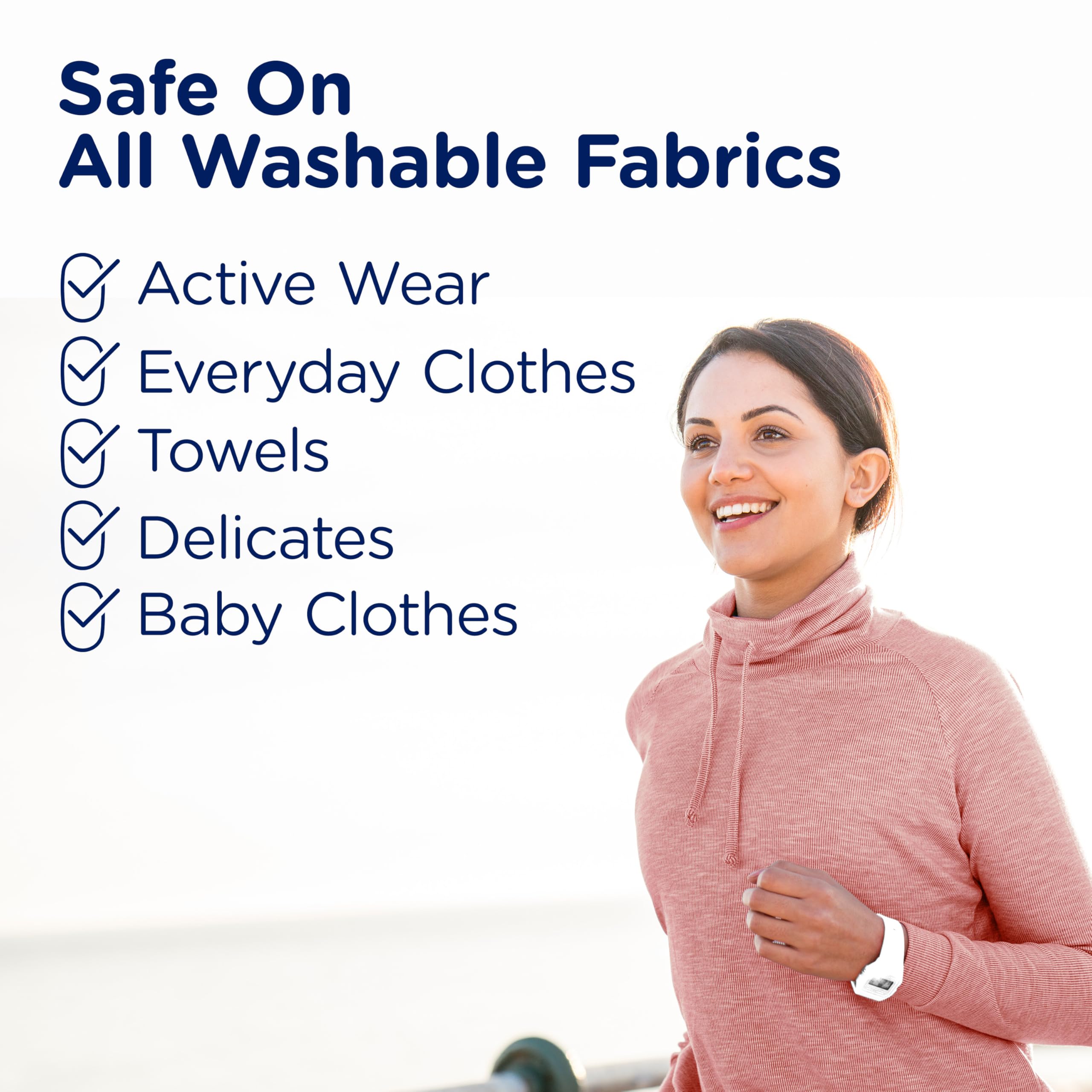 Downy Rinse fabric-safe label confirms fabric compatibility