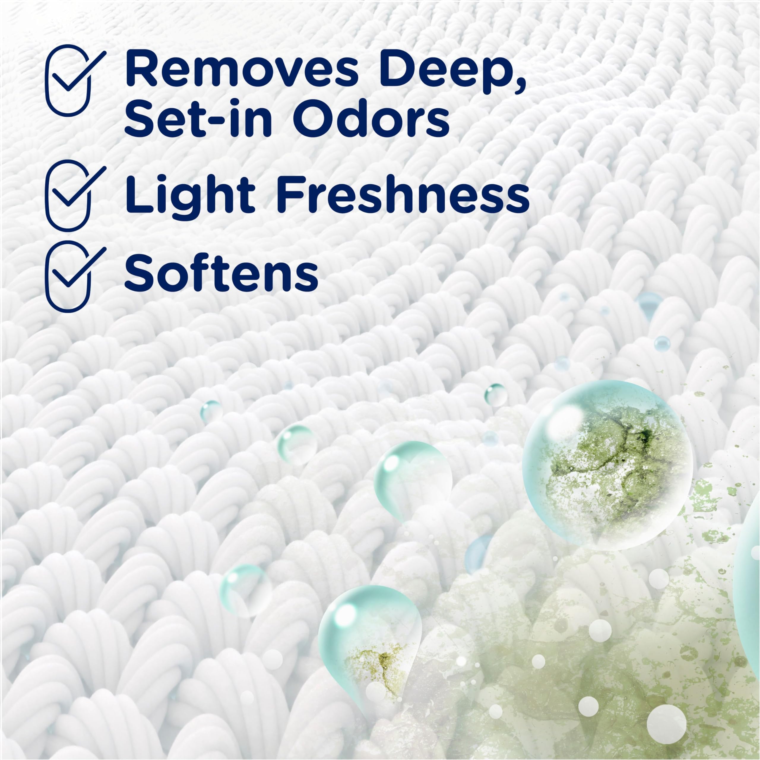 Downy Rinse odor remover Cool Cotton scent freshens fabrics with light, crisp notes.