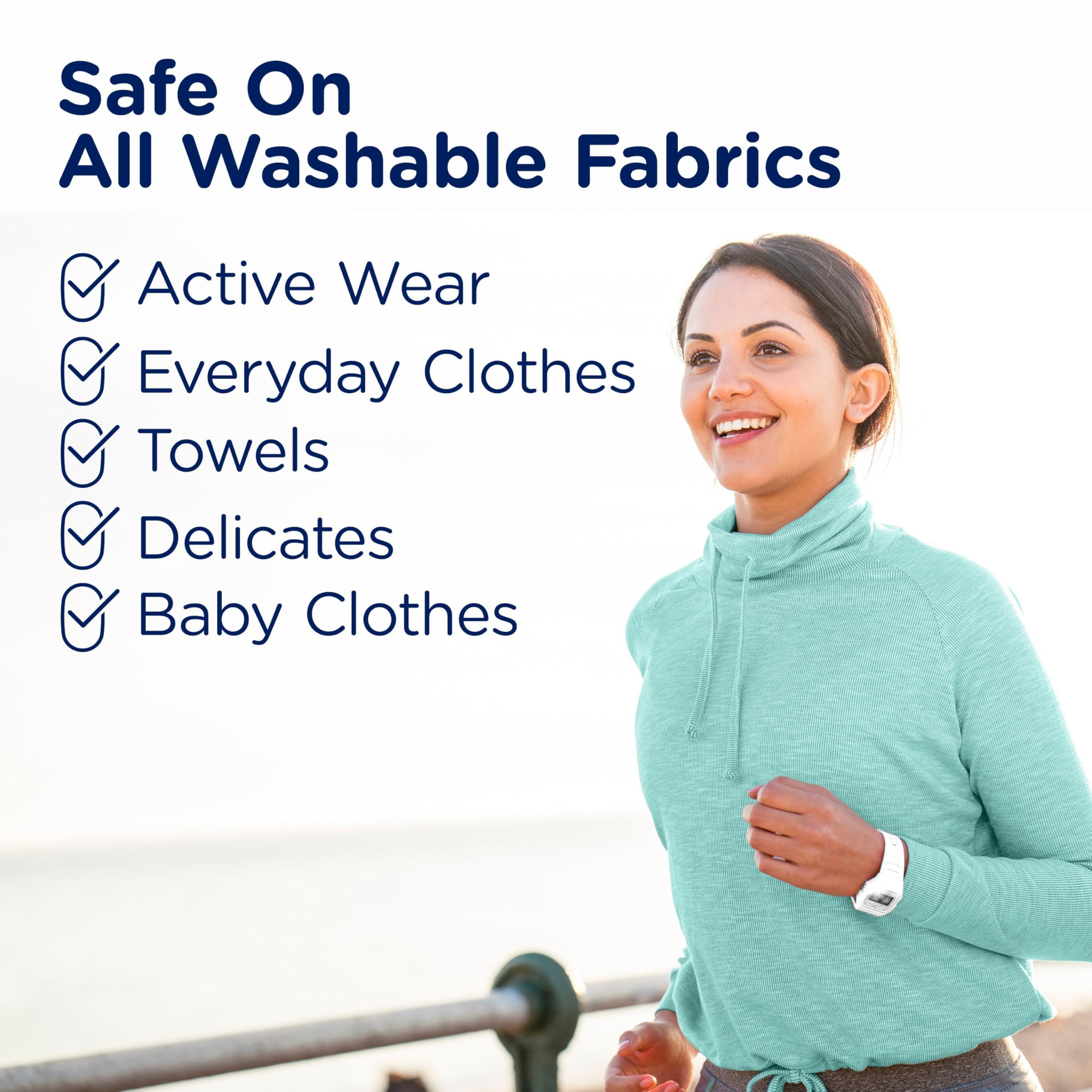 Downy Rinse odor remover in the laundry drum signals deep odor control in one cycle.