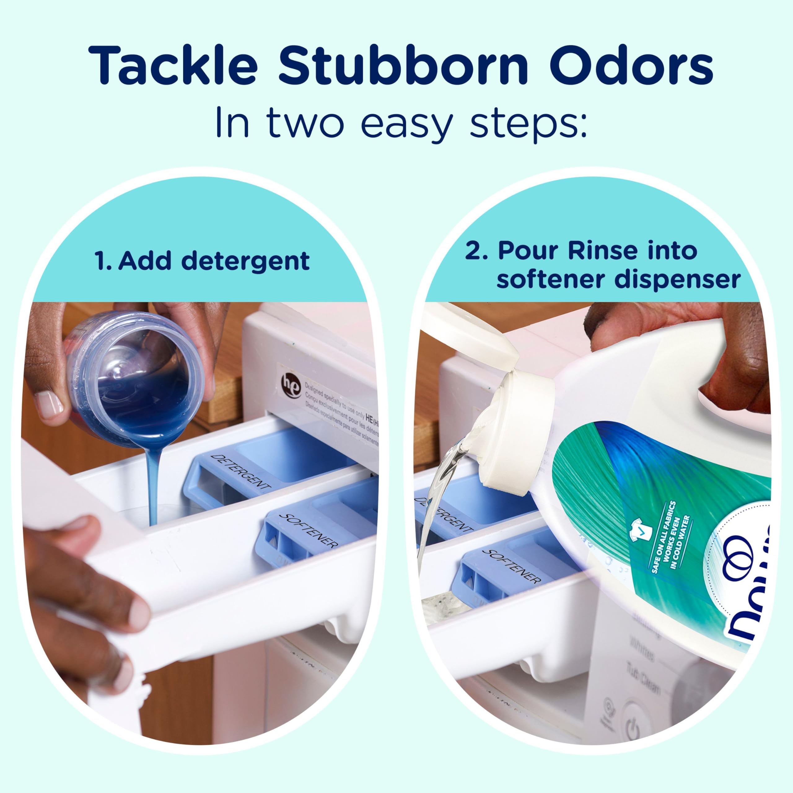 Downy Rinse odor remover towels feel cleaner with a subtle breeze of Cool Cotton.
