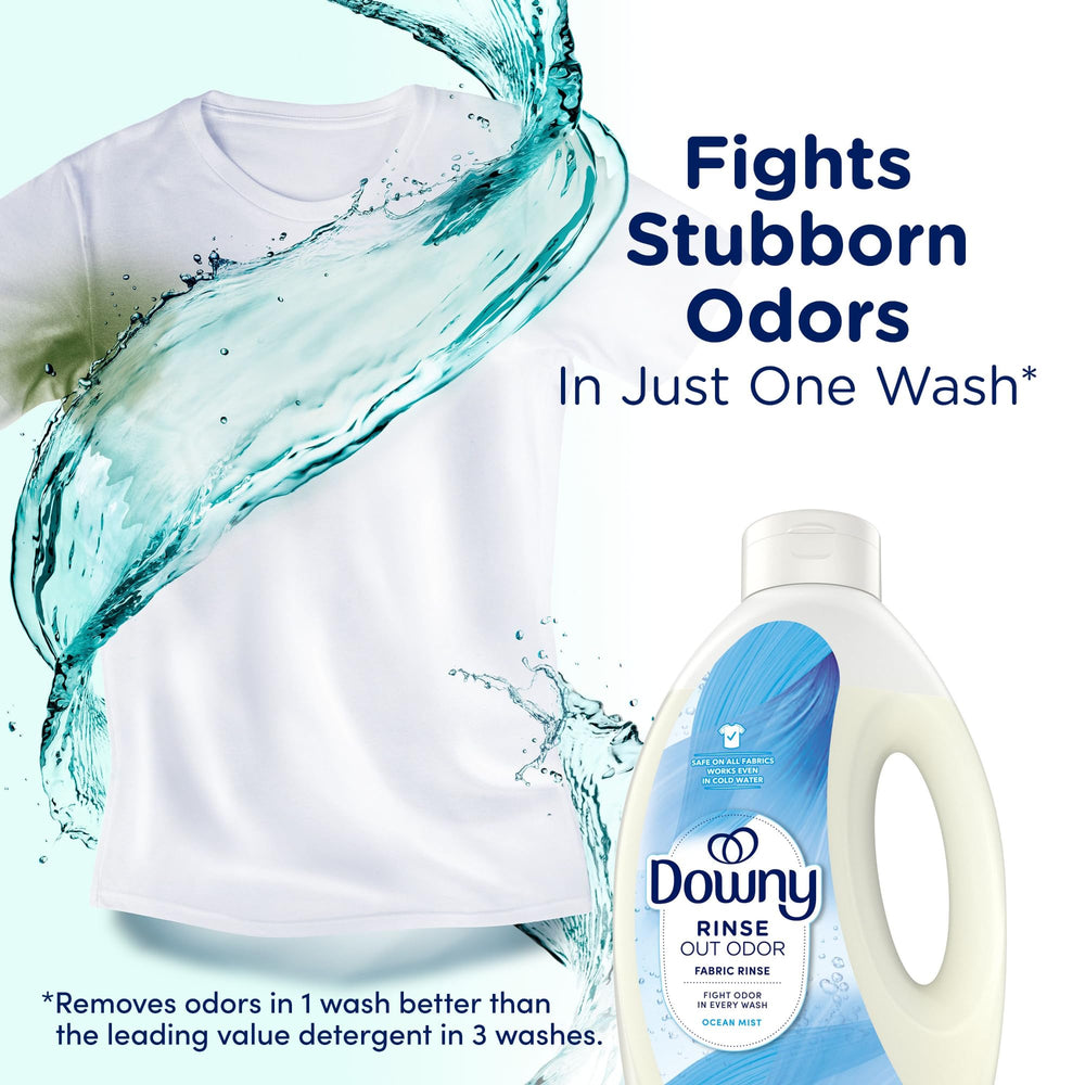 Downy Rinse pour into fabric softener dispenser for odor removal.