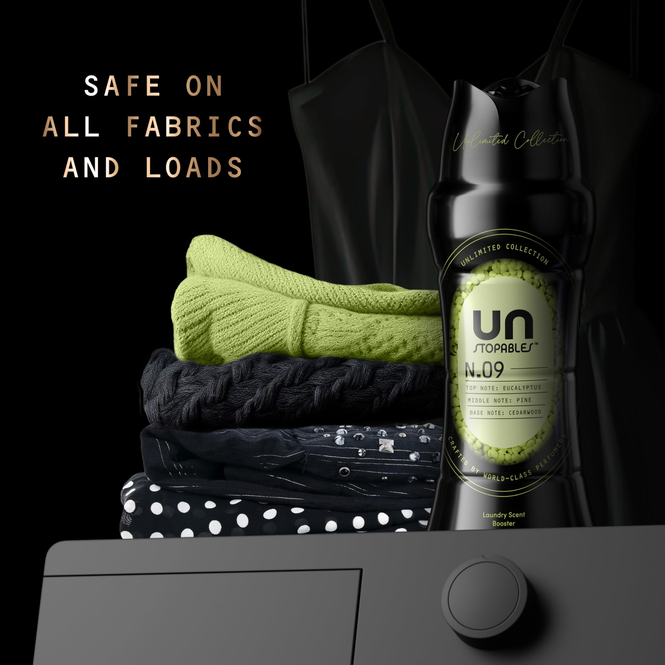 Downy Unstopables No. 09 fragrance threads evoke everyday freshness.