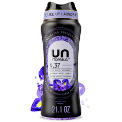 Downy Unstopables Unlimited Scent No37 bottle with beads enhances fabrics with lasting fragrance.