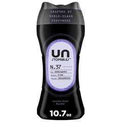 Downy Unstopables Unlimited No.37 bottle shows long-lasting fabric fragrance.