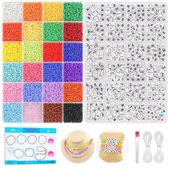 Dowsabel bracelet kit with seed beads and alphabet letters for DIY jewelry