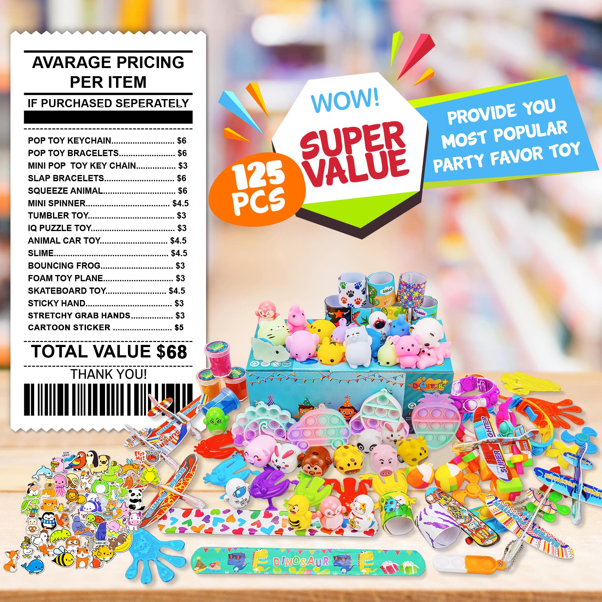 DQstar squeeze animal toy in soft jelly-like texture for fidget play