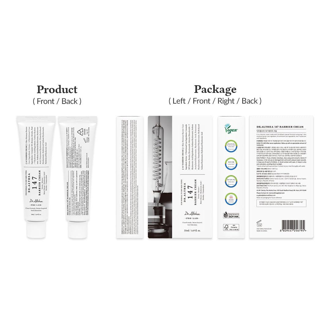 Dr.Althea 147 Barrier Cream vegan-friendly label on package.