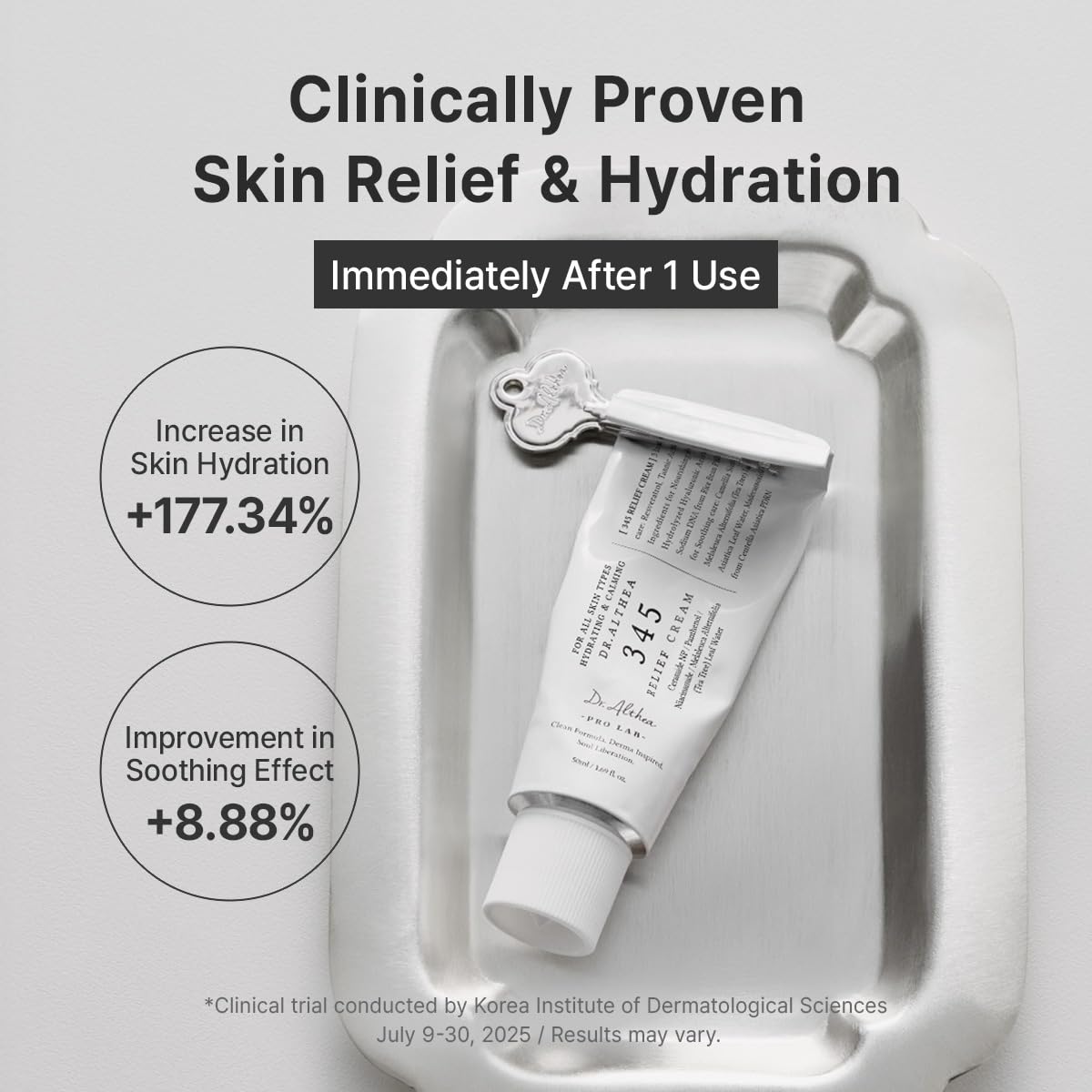 Dr.Althea 345 Relief Cream packaging emphasizes vegan and fragrance-free formula