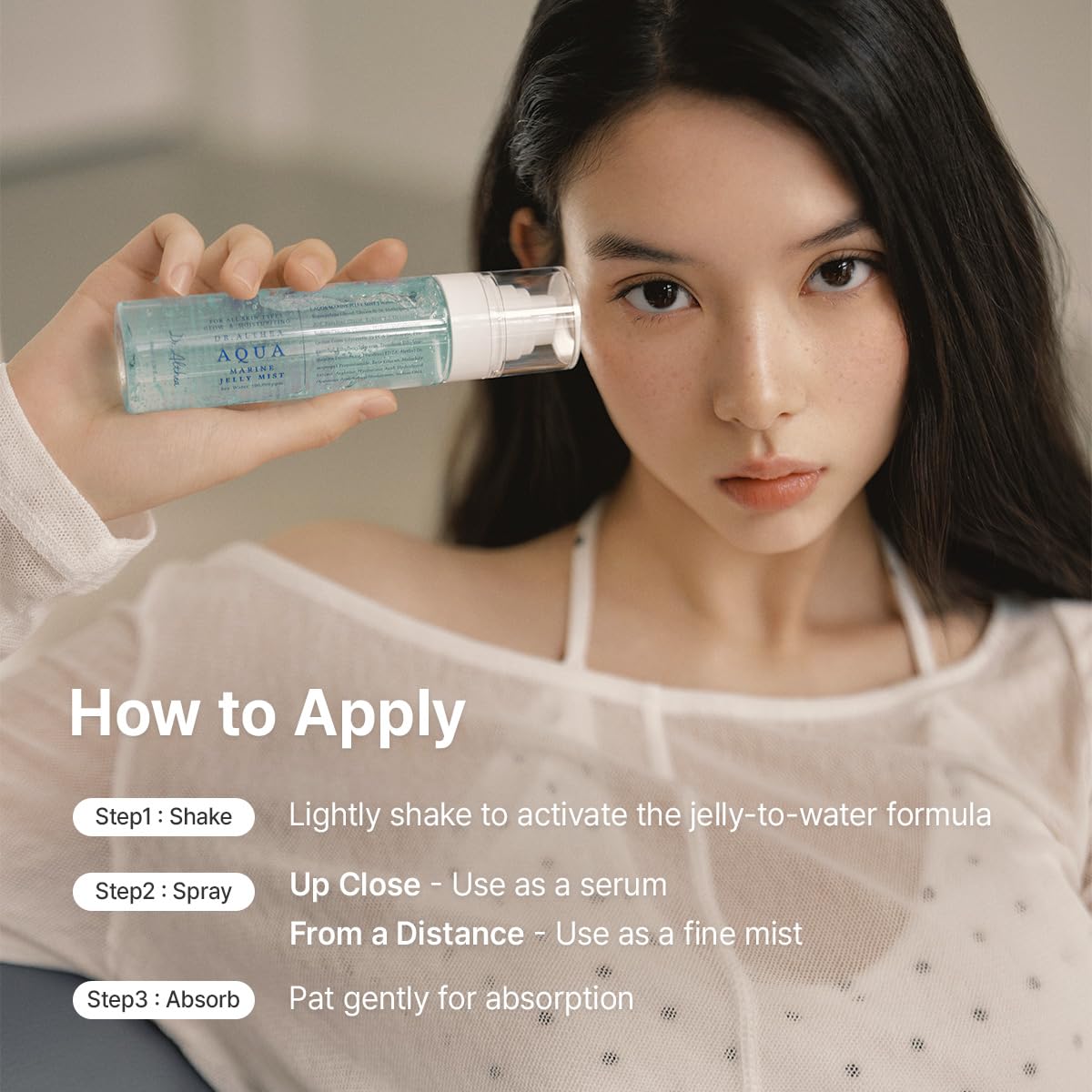 Dr.Althea Aqua Marine Jelly Mist includes malachite extract for protective hydration