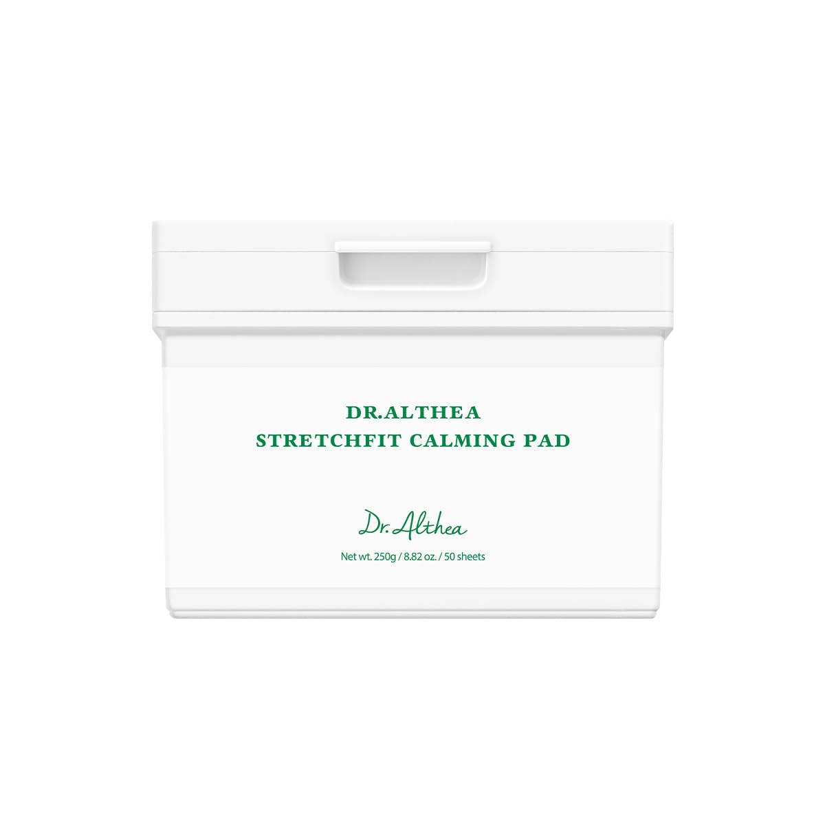 Dr.Althea StretchFit Calming Pad packshot shows vegan, fragrance-free sheet masks for soothing comfort