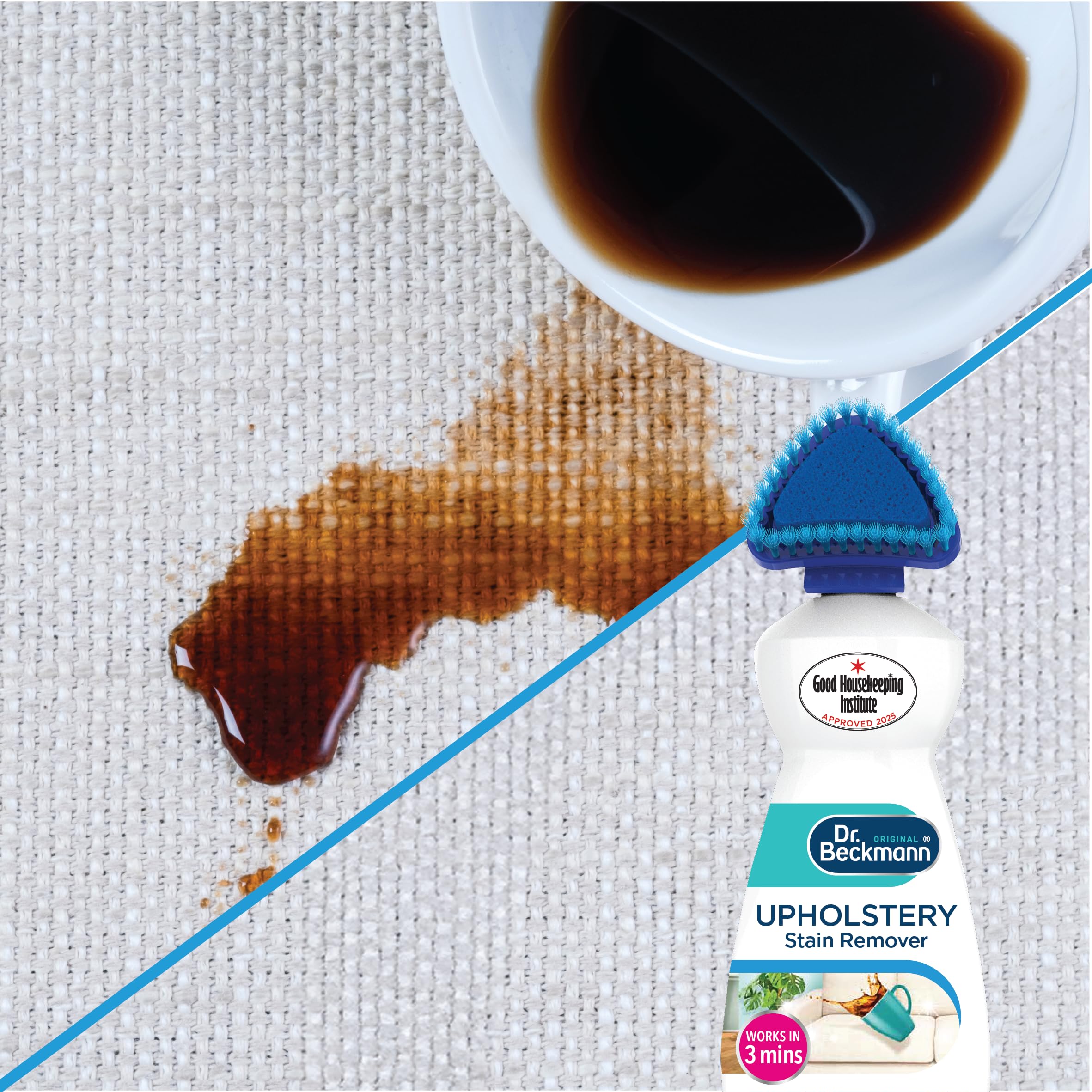 Dr Beckmann Upholstery Stain Remover used on mattresses and strollers to refresh fabrics