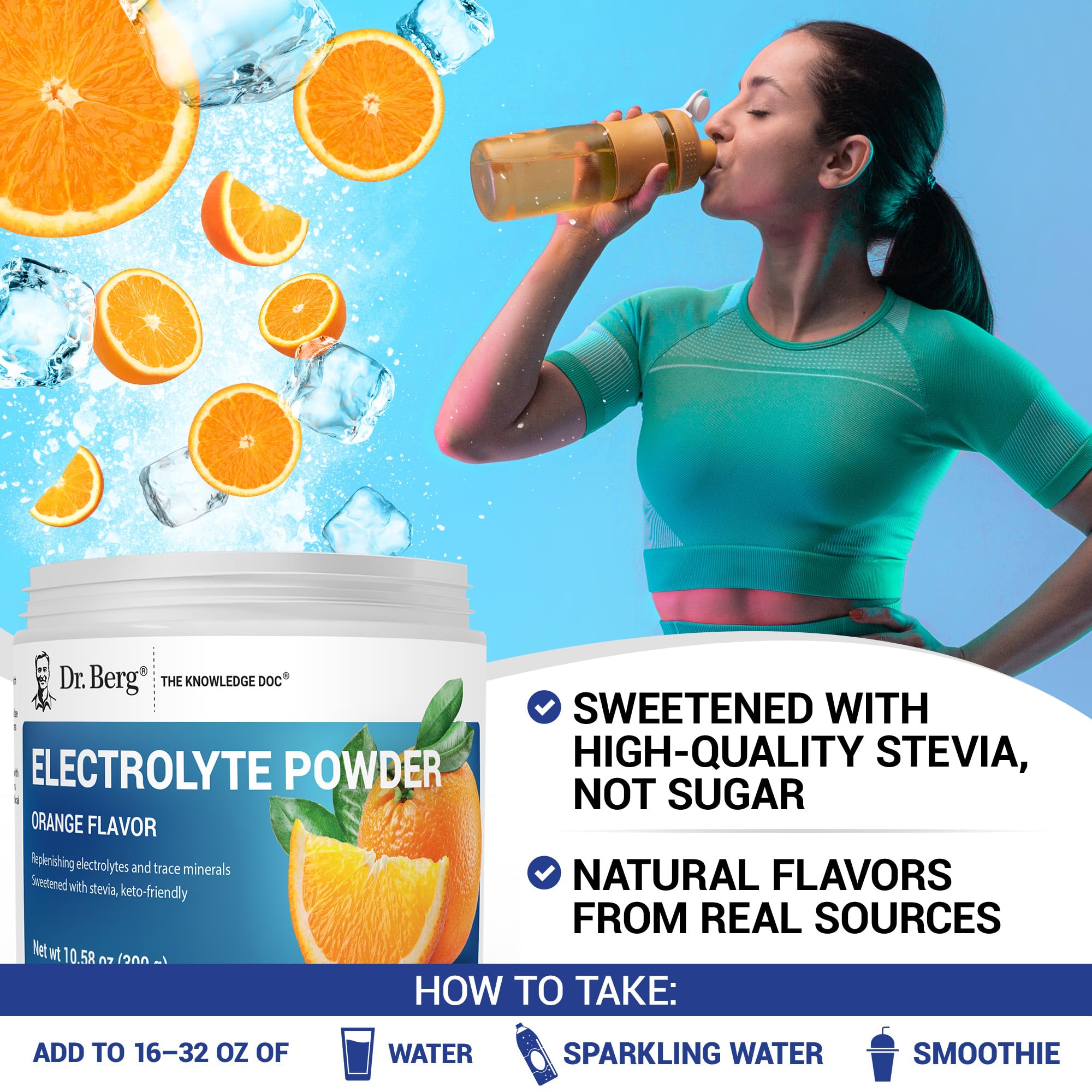 Dr. Berg 50 servings packaging offers convenient daily hydration.