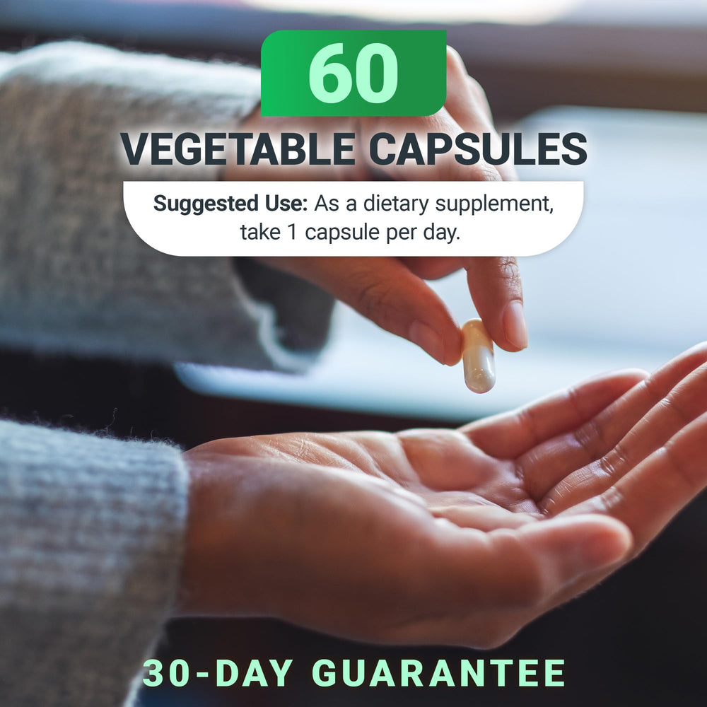 Dr. Berg Allithiamine B1 B6 B12 Complex capsules pictured with a glass of water for easy ingestion.