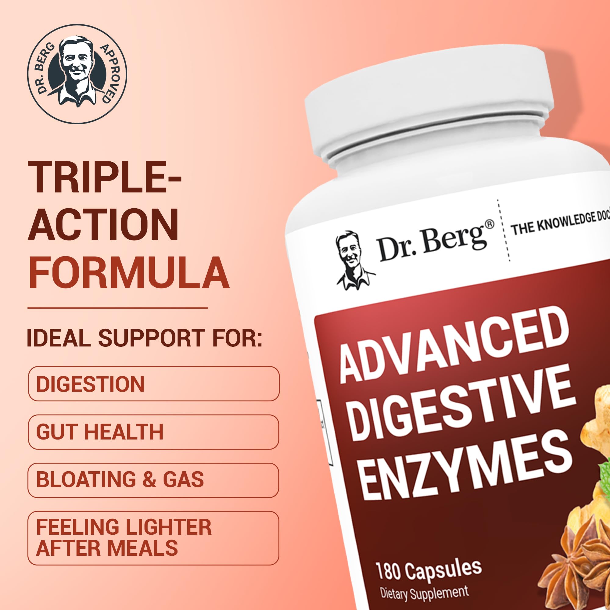 Dr. Berg Advanced Digestive Enzymes ACV blend bottle