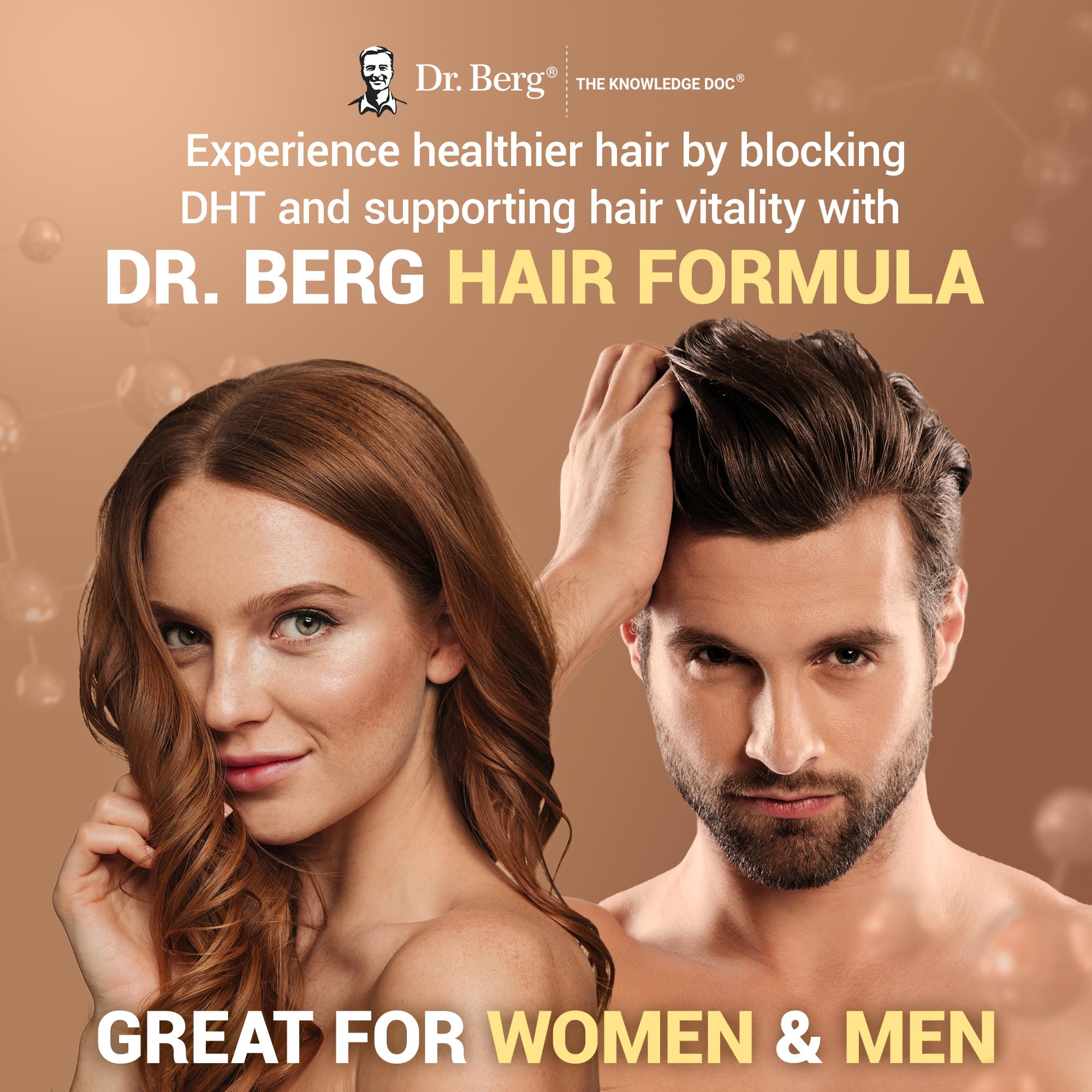Dr. Berg All-in-One ingredients panel with biotin, saw palmetto, horsetail.