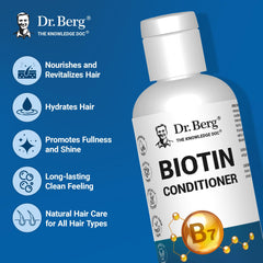 Dr. Berg Biotin Conditioner ingredients tea tree rosemary suggest refreshing scalp care.