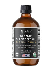 Dr. Berg Black Seed Oil bottle front for daily wellness and versatile use.