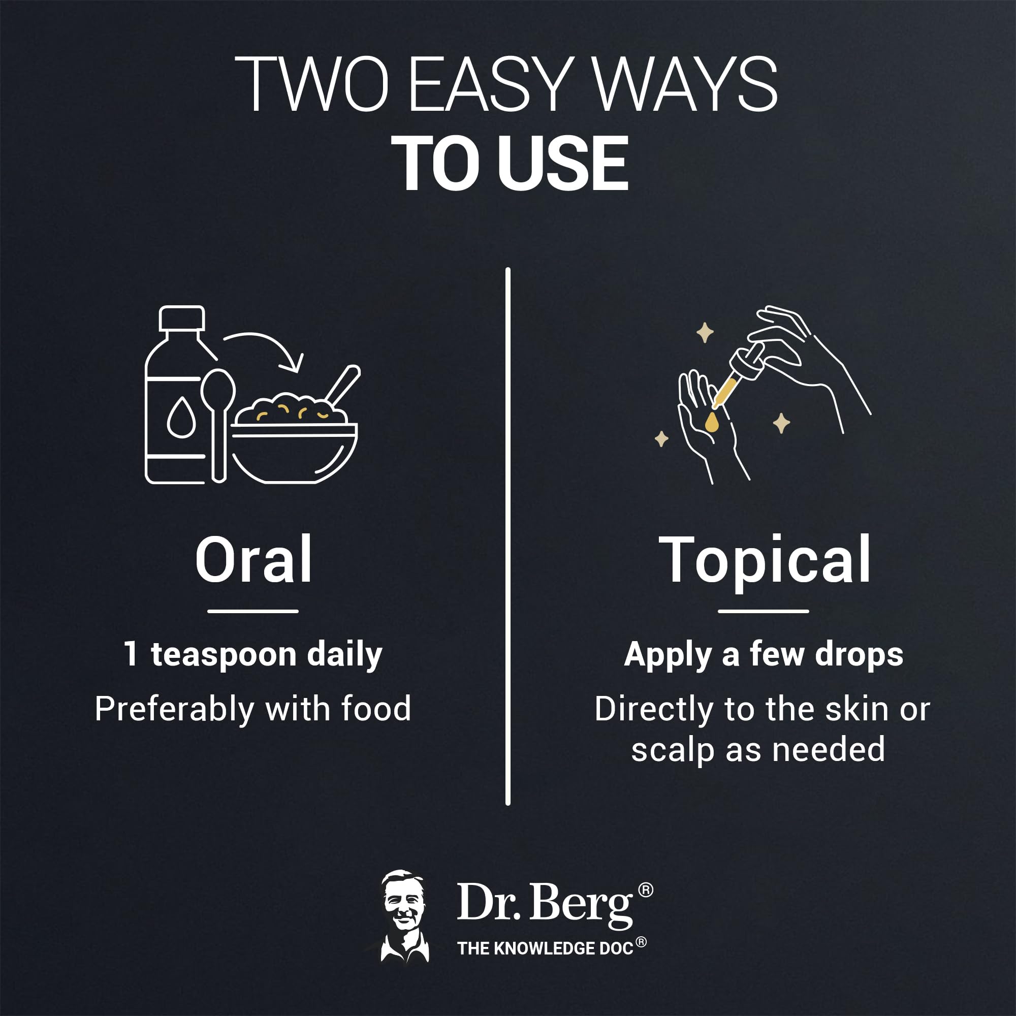 Hands holding Dr. Berg Black Seed Oil bottle ready for daily routine.