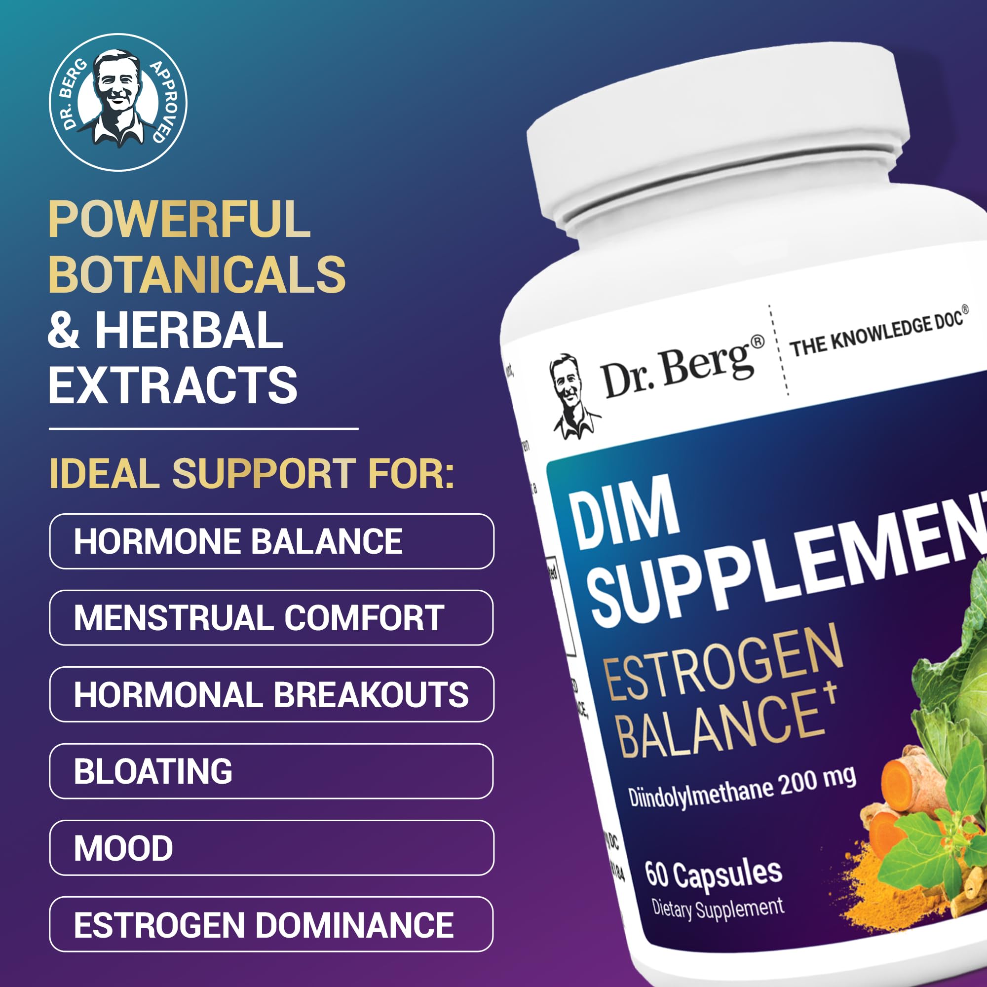 Dr. Berg DIM packaging featuring black pepper for absorption