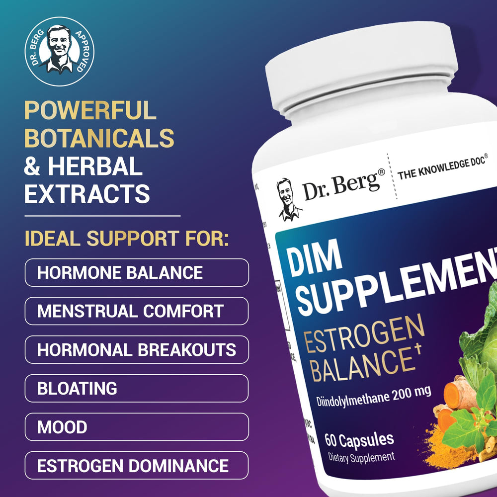 Dr. Berg DIM packaging featuring black pepper for absorption