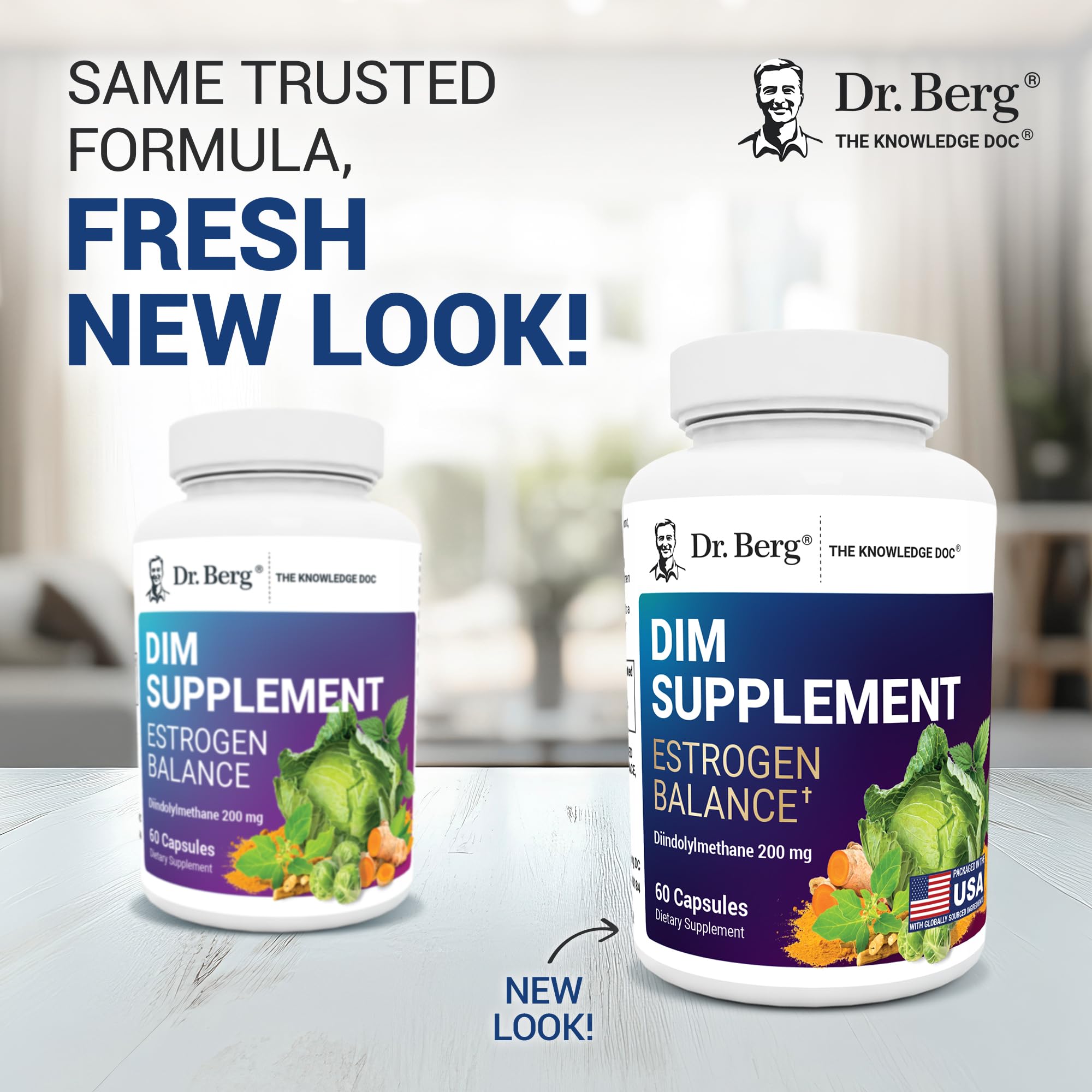 Dr. Berg DIM capsules arranged for daily use