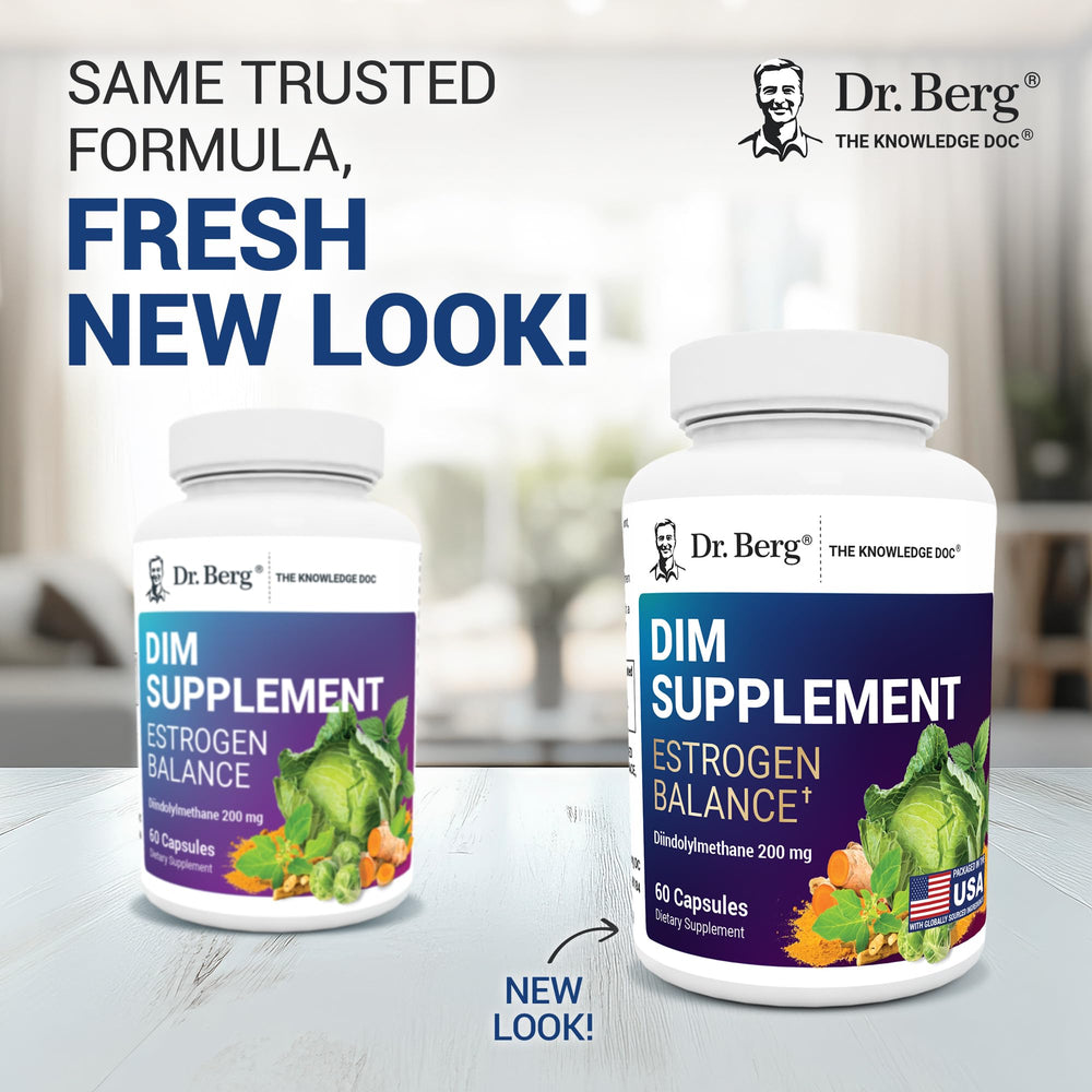 Dr. Berg DIM capsules arranged for daily use