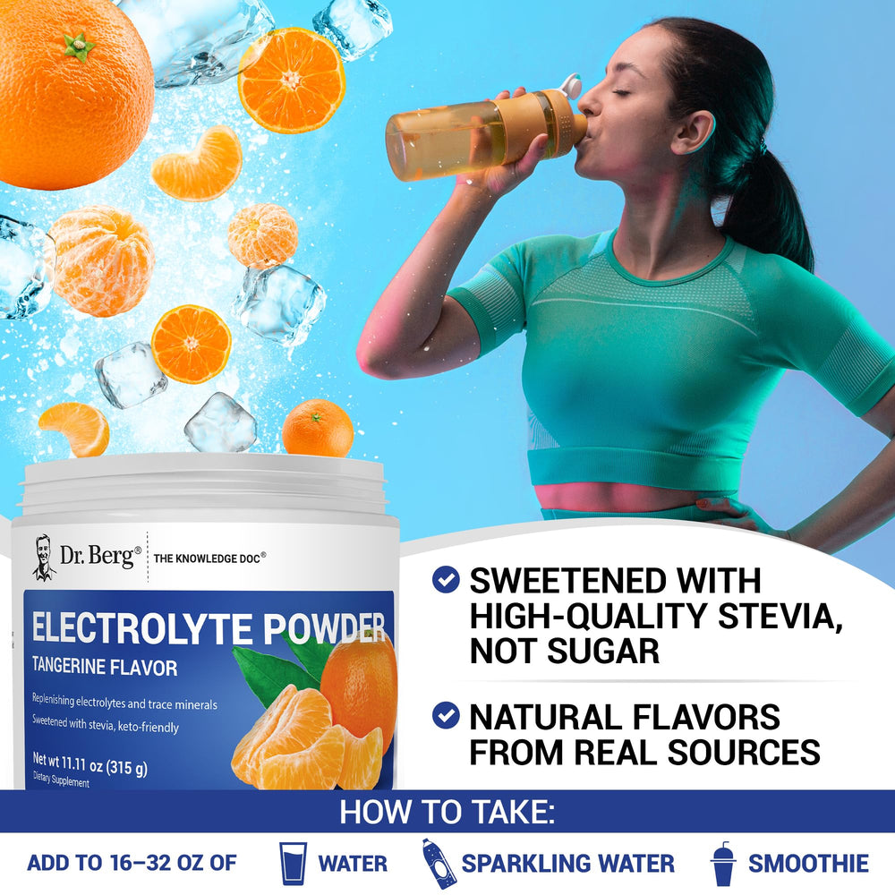 Dr. Berg Keto-friendly, sugar-free electrolyte blend supports hydration.
