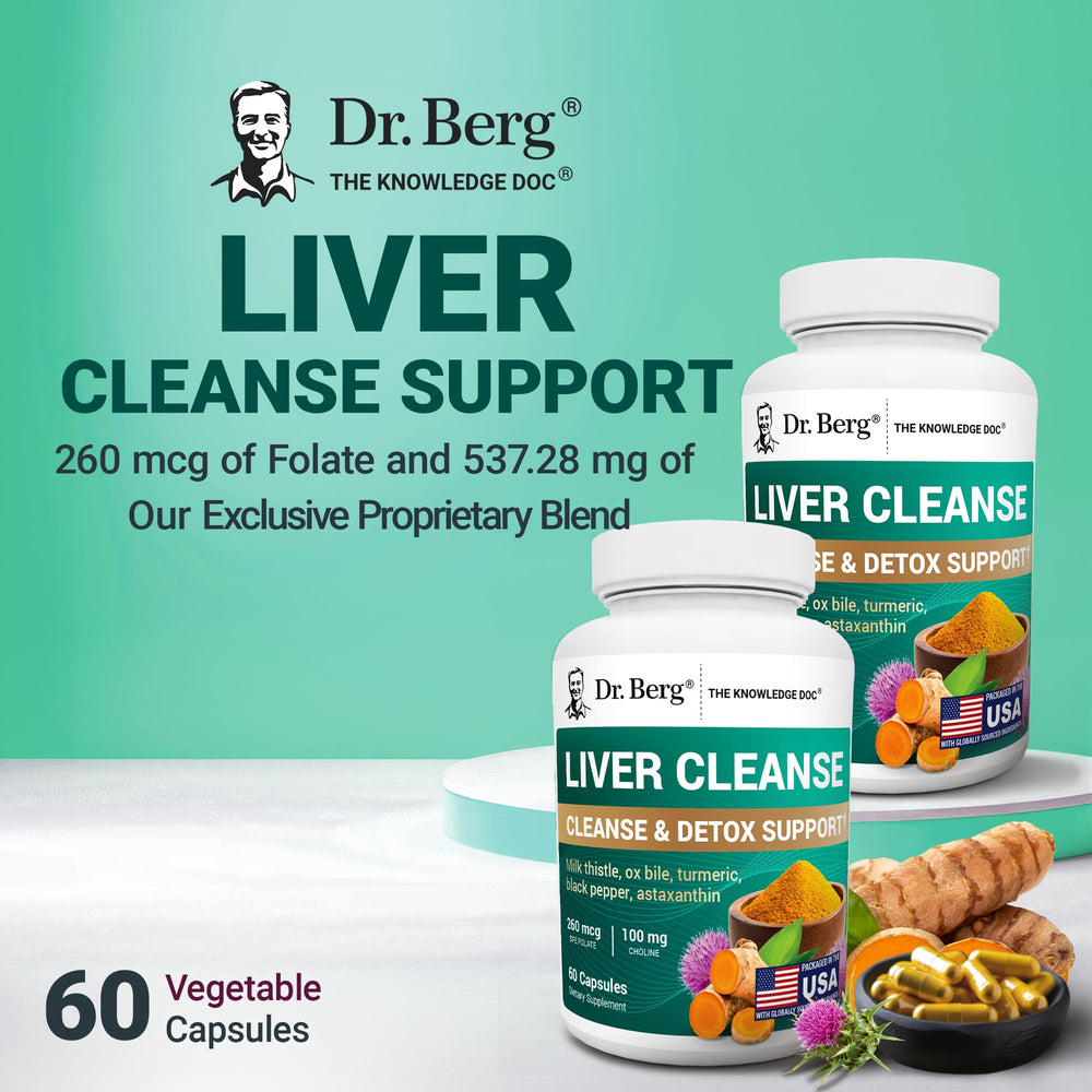 Dr. Berg Liver Cleanse ingredients panel featuring milk thistle and ox bile