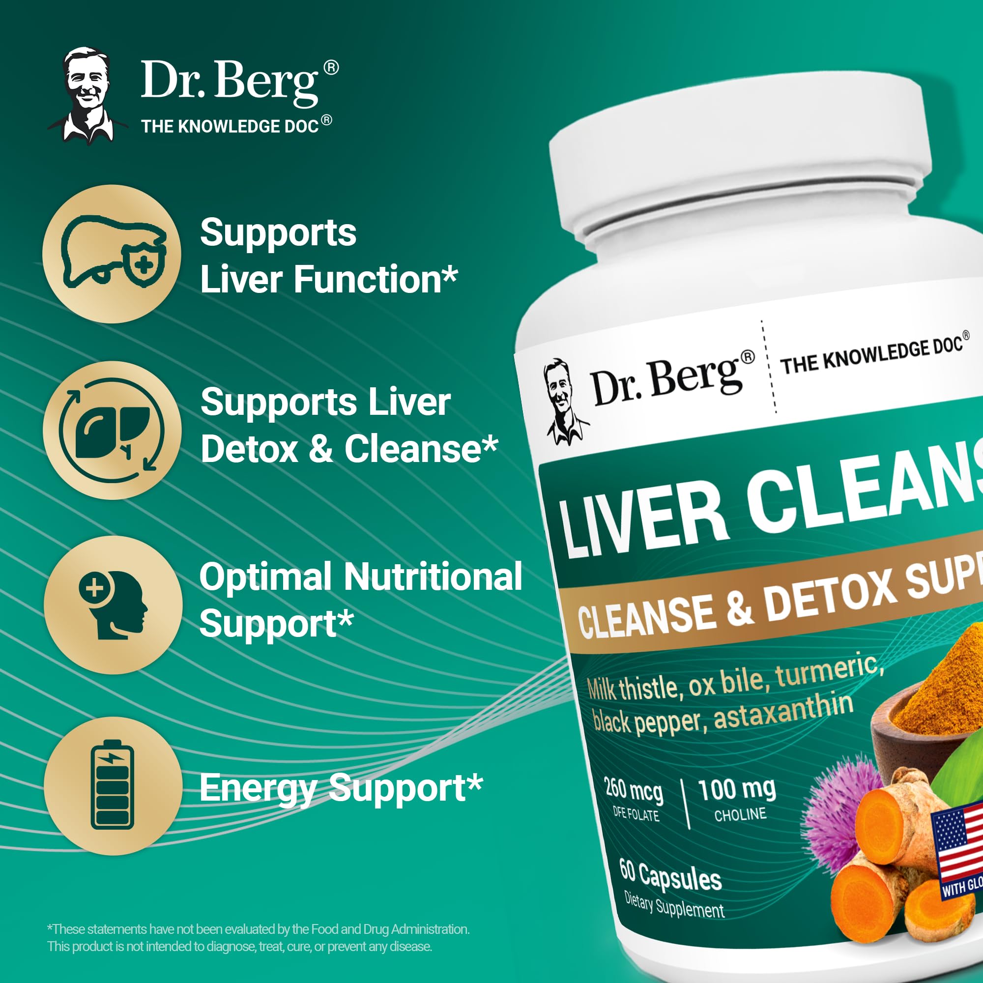 Dr. Berg Liver Cleanse label close-up highlighting key directions