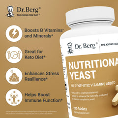 Dr. Berg Yeast Tablets with B12 and B vitamins for daily nutrition support.