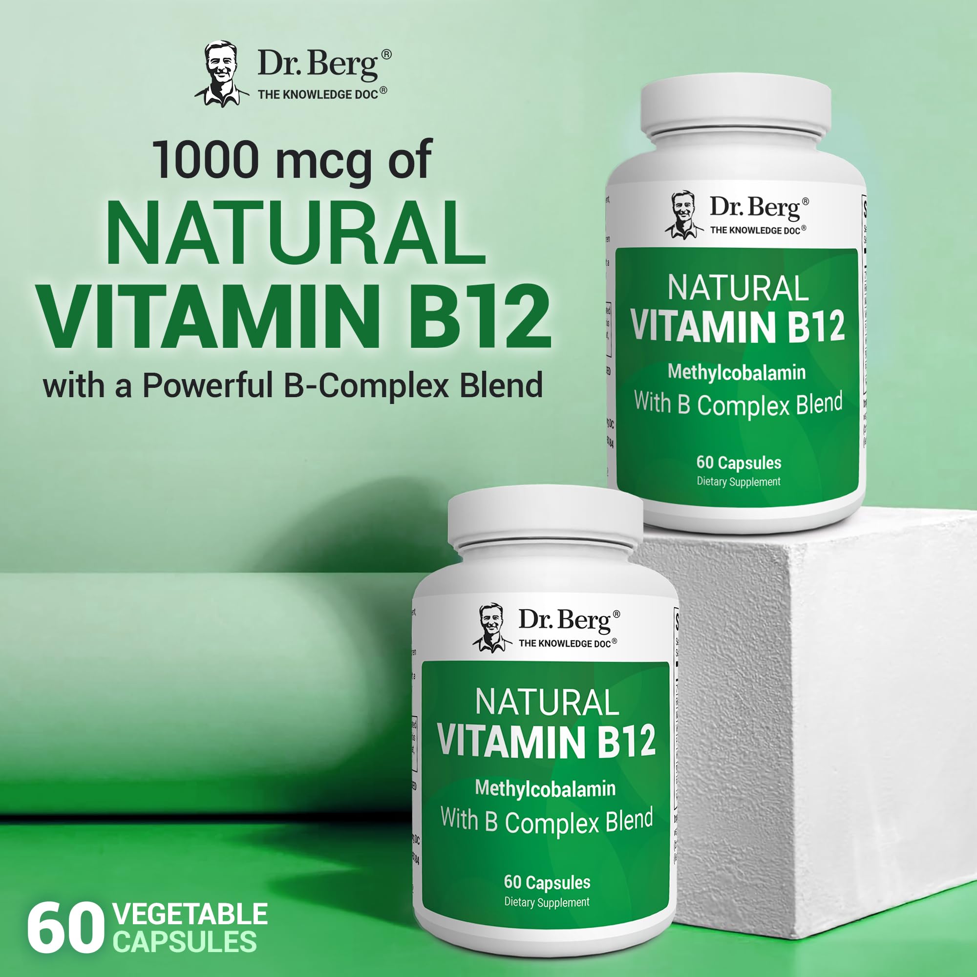 Dr. Berg methylcobalamin capsules demonstrating easy-to-swallow design