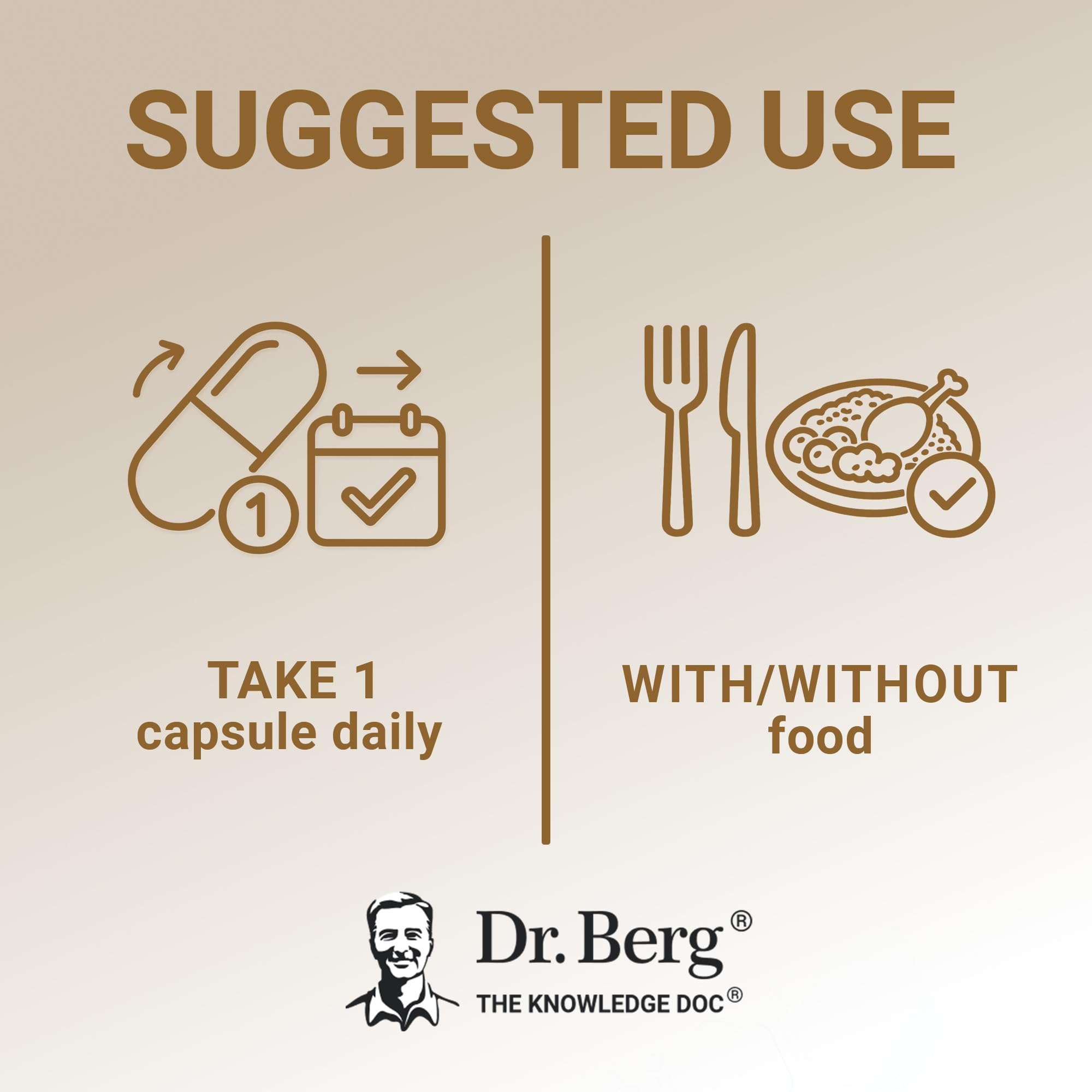 Dr. Berg D3 K2 facility CGMP badge suggests quality manufacturing.