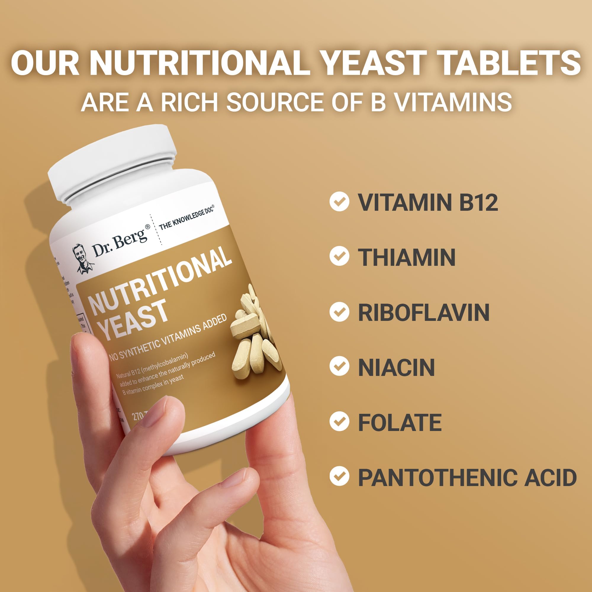 Dr. Berg Yeast Tablets produced in GMP-certified US facilities.