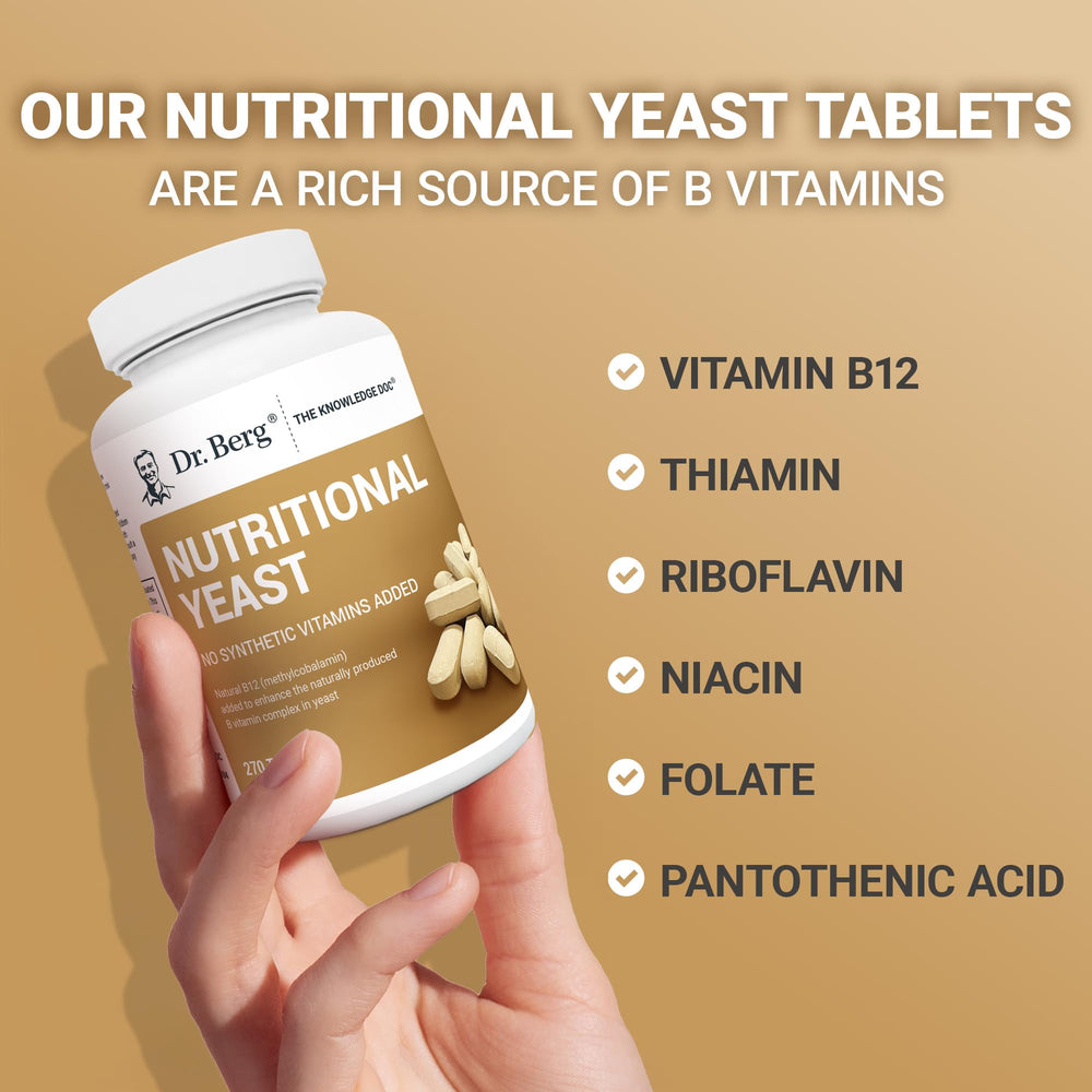 Dr. Berg Yeast Tablets produced in GMP-certified US facilities.