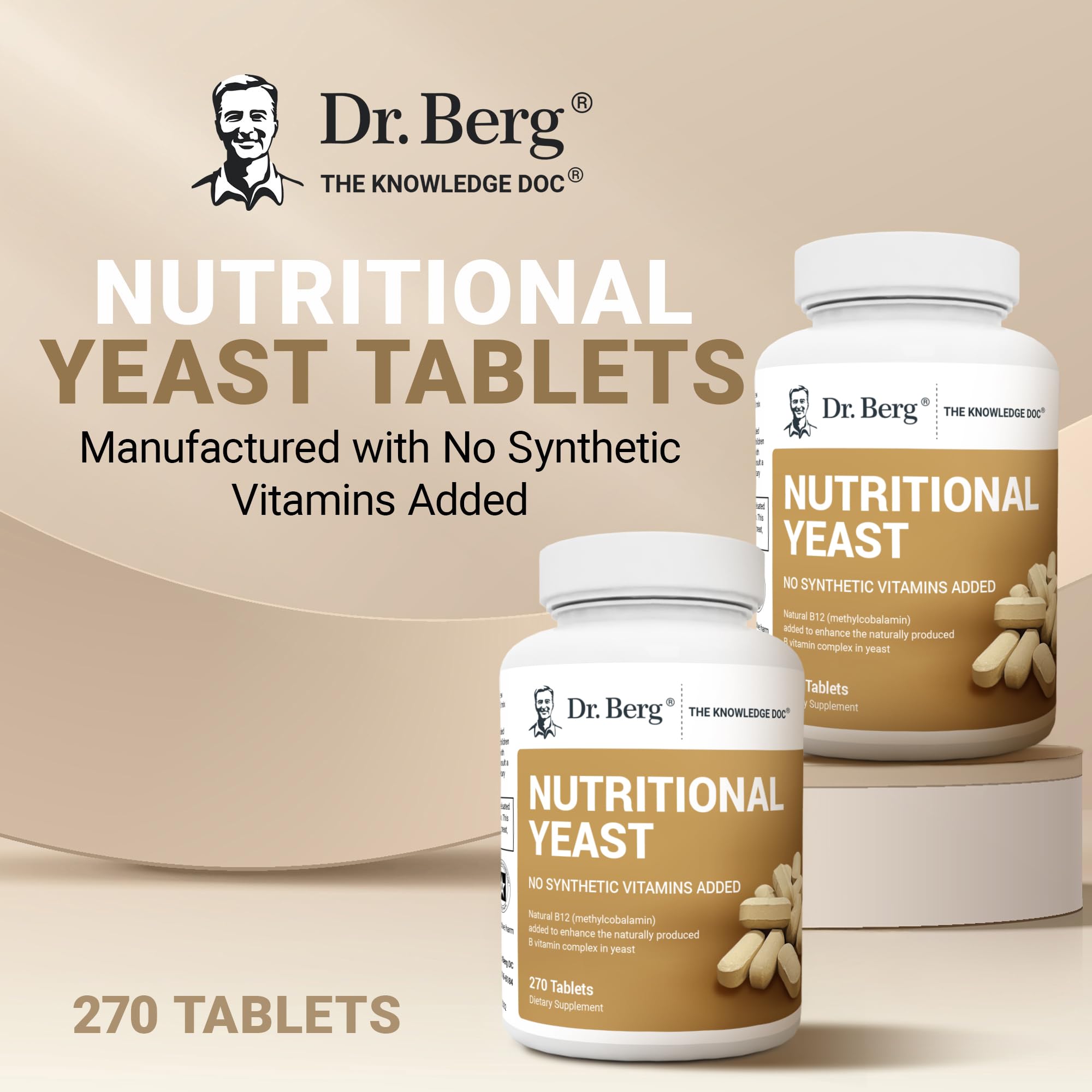 Dr. Berg Yeast Tablets vegan formula suitable for plant-based diets.