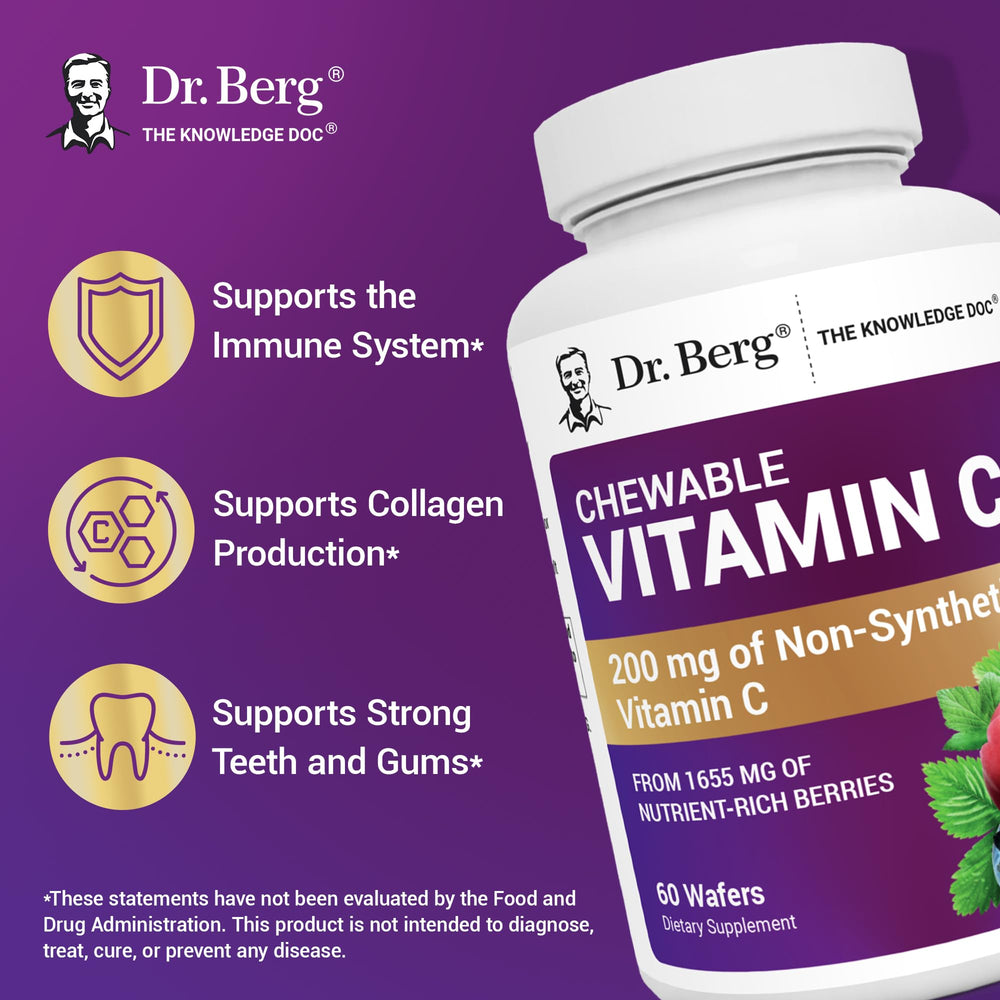 Dr. Berg organic acai berry wafers showcasing colorful, antioxidant-rich blend.