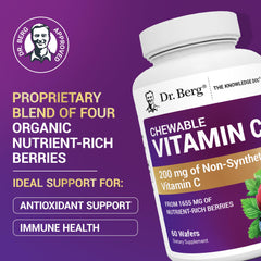Organic acerola cherry-based wafers from Dr. Berg highlighting berry-derived vitamin C.