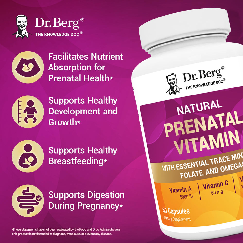 Dr. Berg prenatal packaging display for convenient daily use.